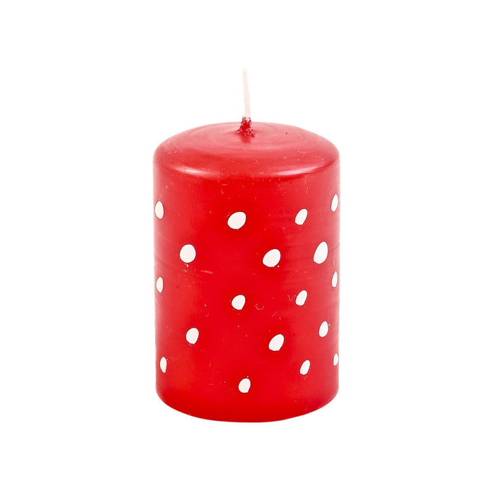 Ahrens Tall Tealight Candle - White Dots, Red from Australia