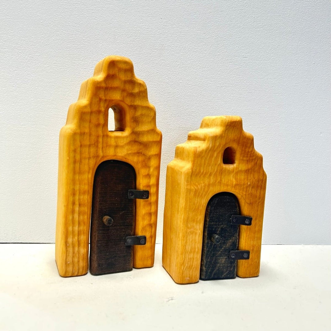 Bikeho Medieval House with 1 Window + Door - Large - Wooden Toy - Online - Australia