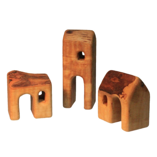 Bikeho Small Village Houses 3 Pieces Wooden Toys - Australia, Online