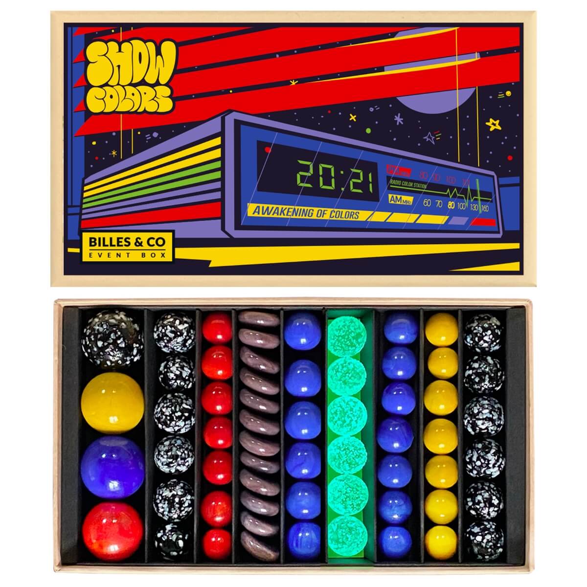 Billes & Co Marbles Box Show Colors, Large Australia — Oskar's