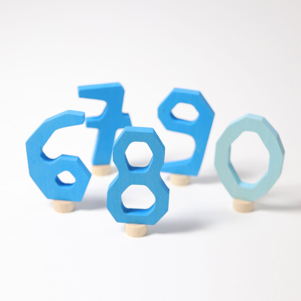GR-04404 Grimm's Decorative Numbers Set 6 7 8 9 0 Blue