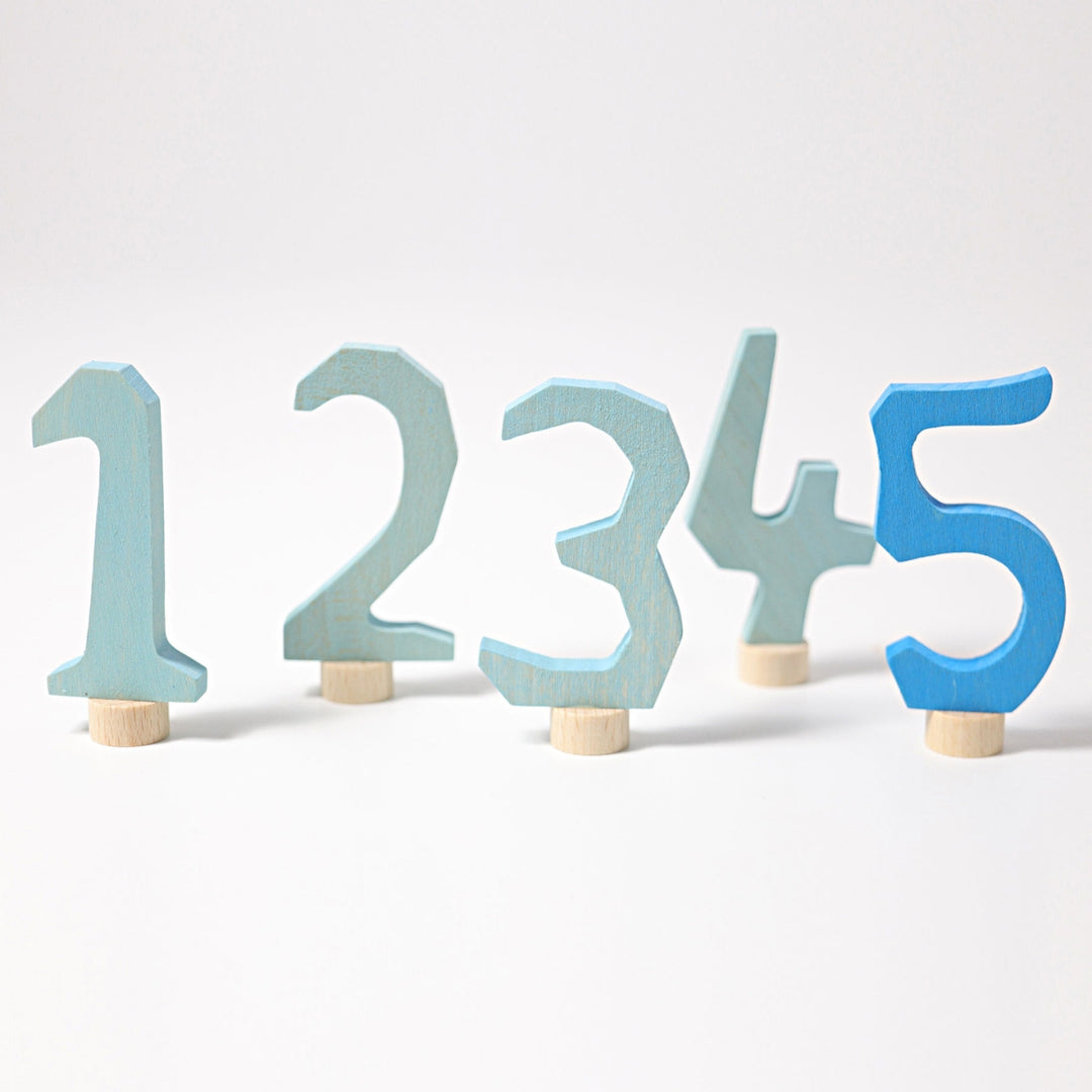GR-04403 Grimm's Decorative Numbers Set 1 2 3 4 5 Blue