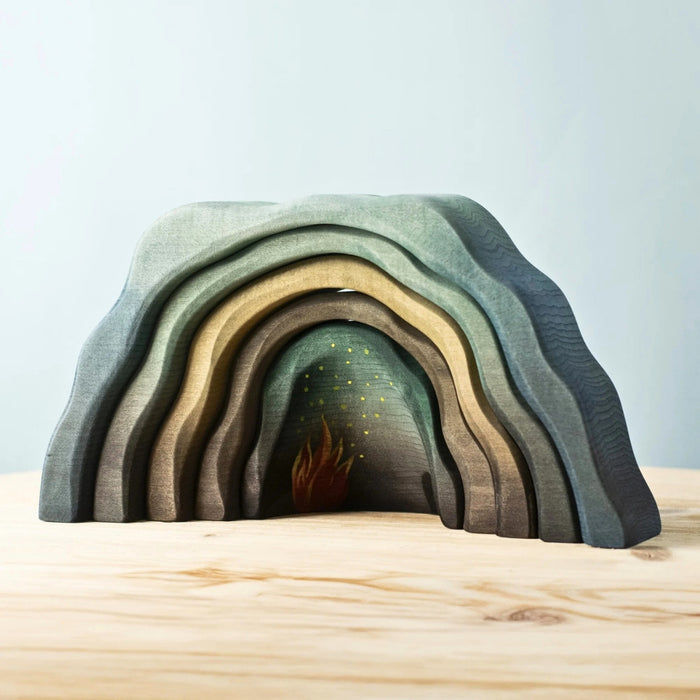 BumbuToys Landscape Wooden Figure - Dragon's Cave for Small World Play from Australia