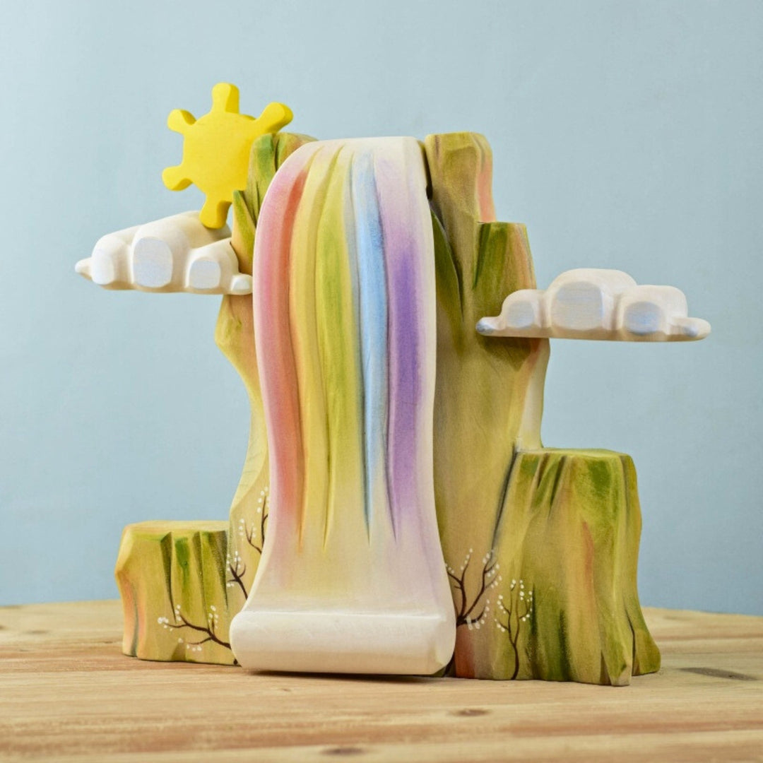 Bumbu Toys Handcrafted Wooden Rainbow Cliff for Small World Play from Australia
