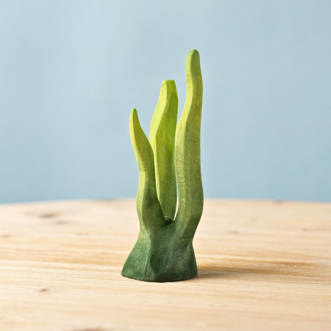 BumbuToys Seascape Wooden Figure - Seaweed - Large for Small World Play from Australia
