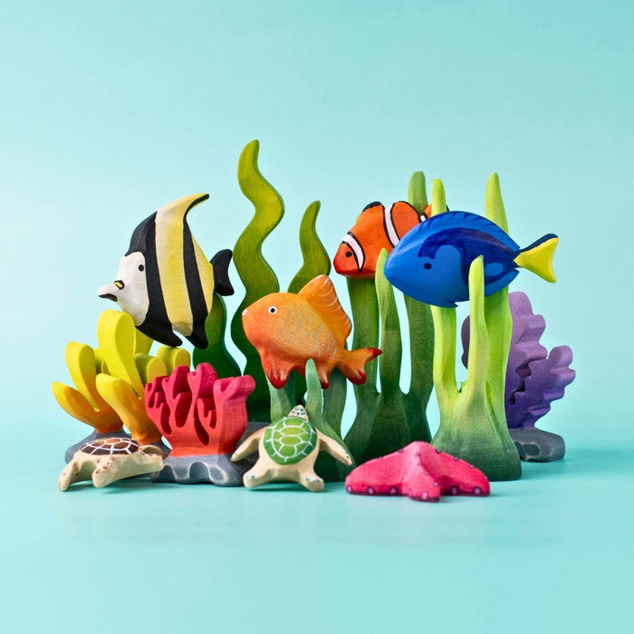 BumbuToys Seascape Wooden Figure - Seaweed - Small for Small World Play from Australia