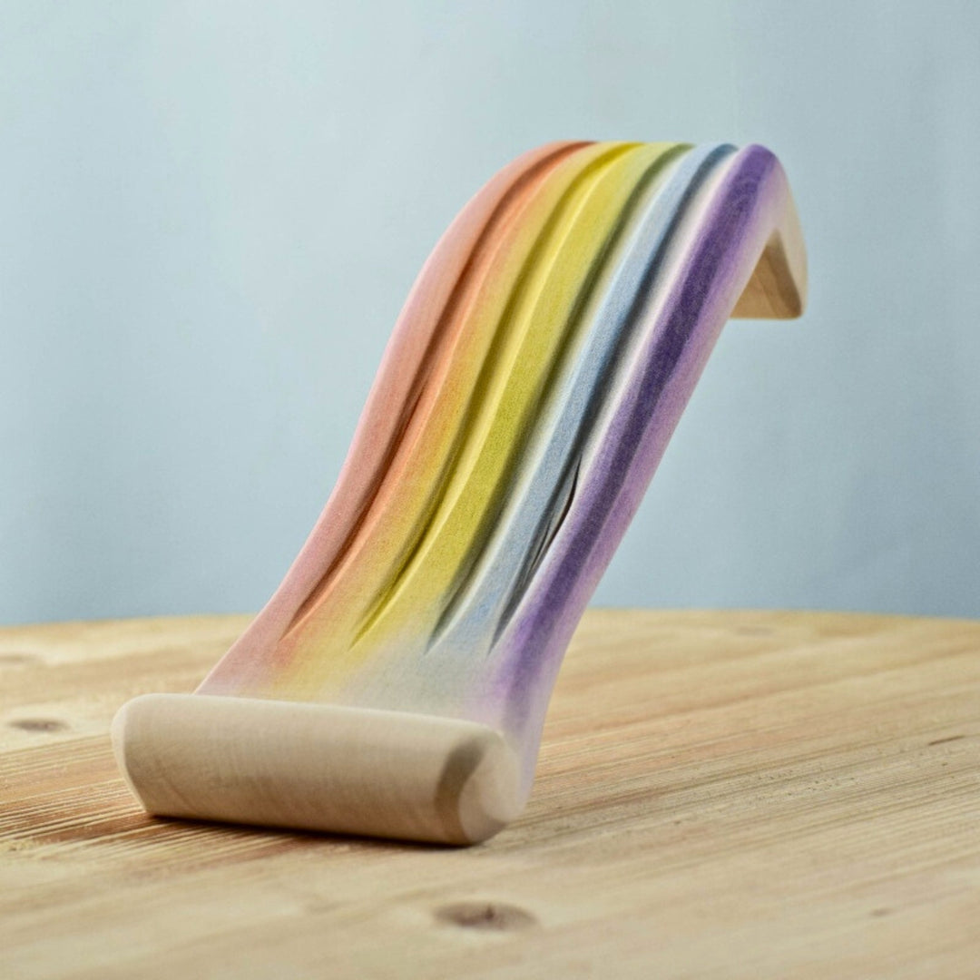 Bumbu Toys Handcrafted Wooden Rainbow Waterfall for Small World Play from Australia