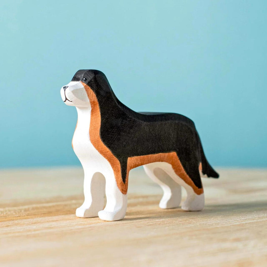 BumbuToys Handcrafted Wooden Animal Bernese Mountain Dog from Australia