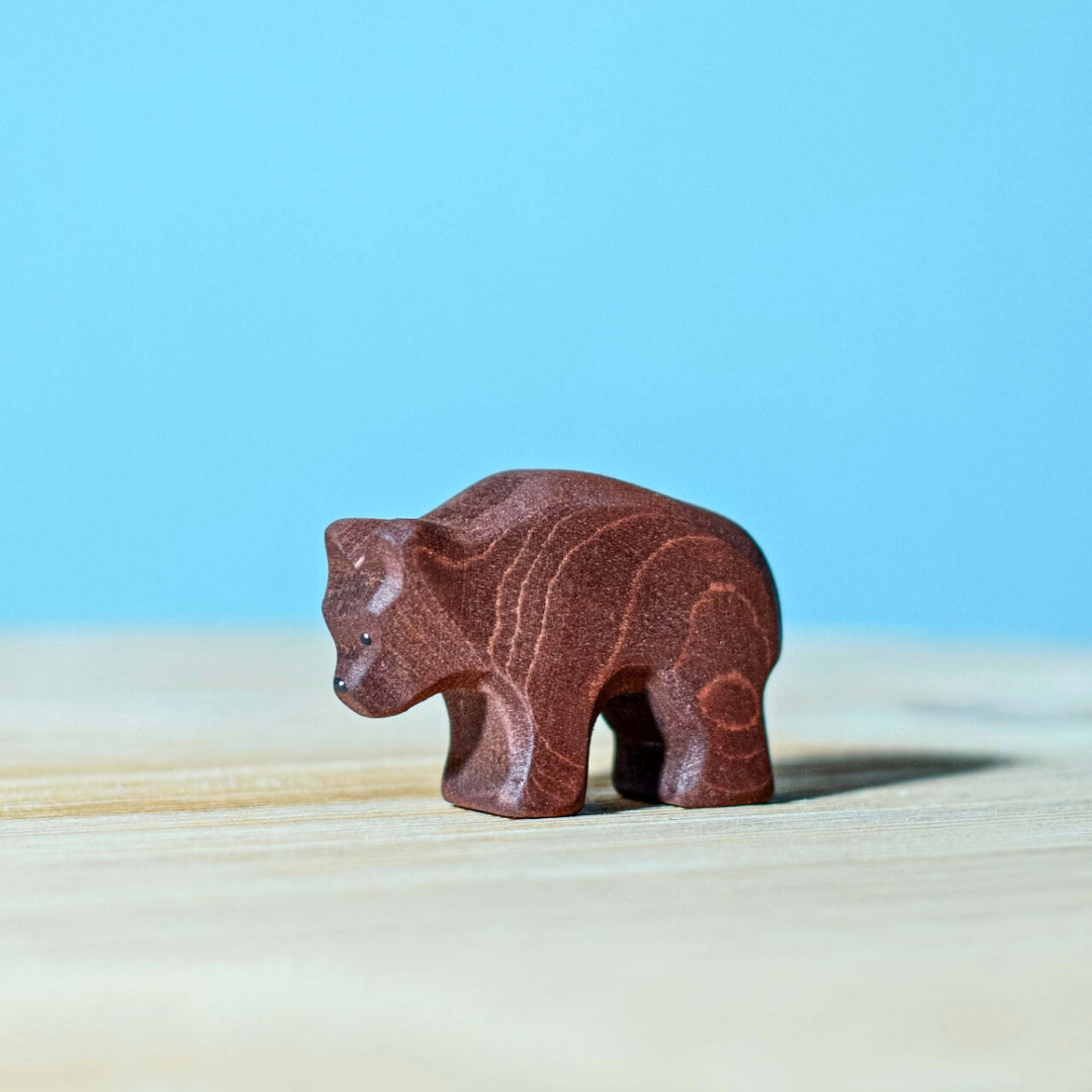 BumbuToys Handcrafted Wooden Animal Brown Bear Cub from Australia