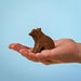 BumbuToys Handcrafted Wooden Animal Sitting Brown Bear Cub for Small World Play from Australia