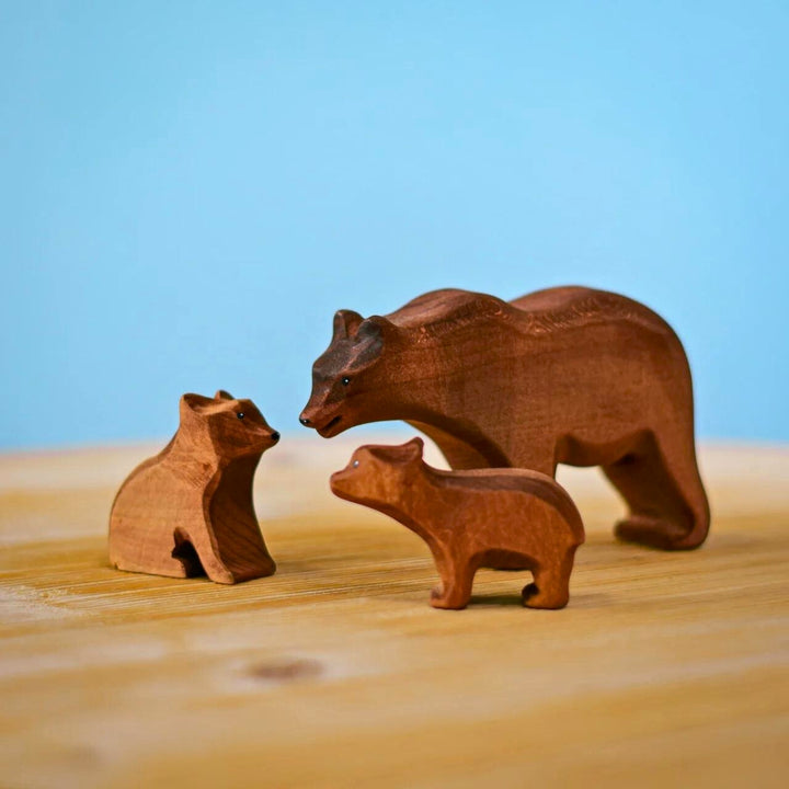 Wooden Animal - Brown Bear Family - Set of 3