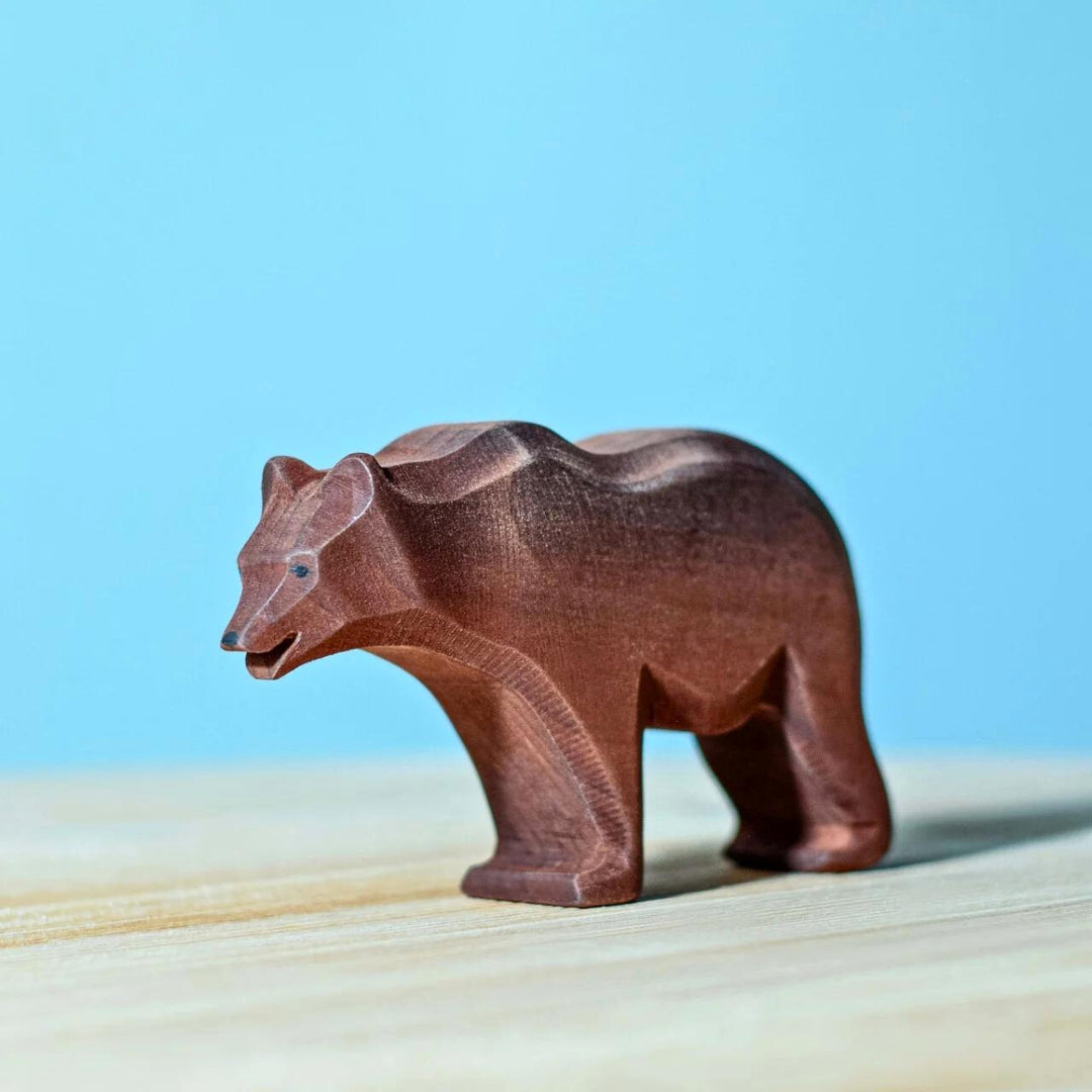 BumbuToys Handcrafted Wooden Animal Brown Bear from Australia