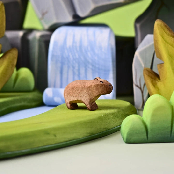 BumbuToys Wooden Animal - Capybara Baby for Small World Play from Australia