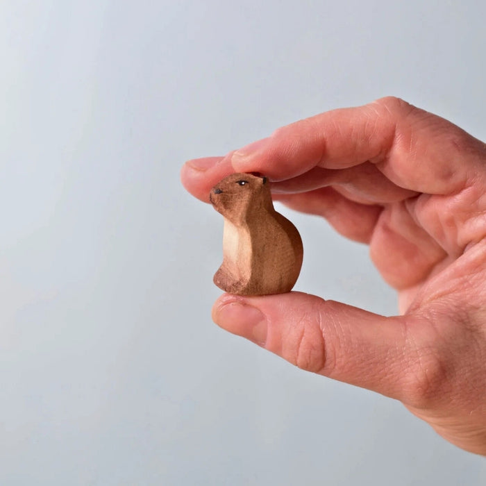 BumbuToys Wooden Animal - Capybara Baby - Sitting for Small World Play from Australia