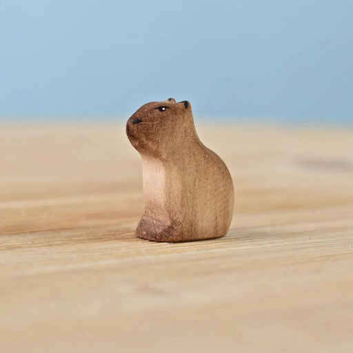 BumbuToys Wooden Animal - Capybara Baby - Sitting for Small World Play from Australia