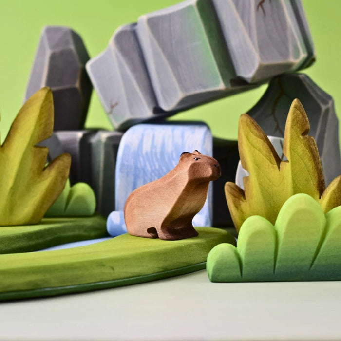 BumbuToys Wooden Animal - Capybara Sitting for Small World Play from Australia