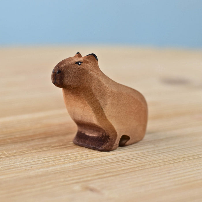 BumbuToys Wooden Animal - Capybara Sitting for Small World Play from Australia