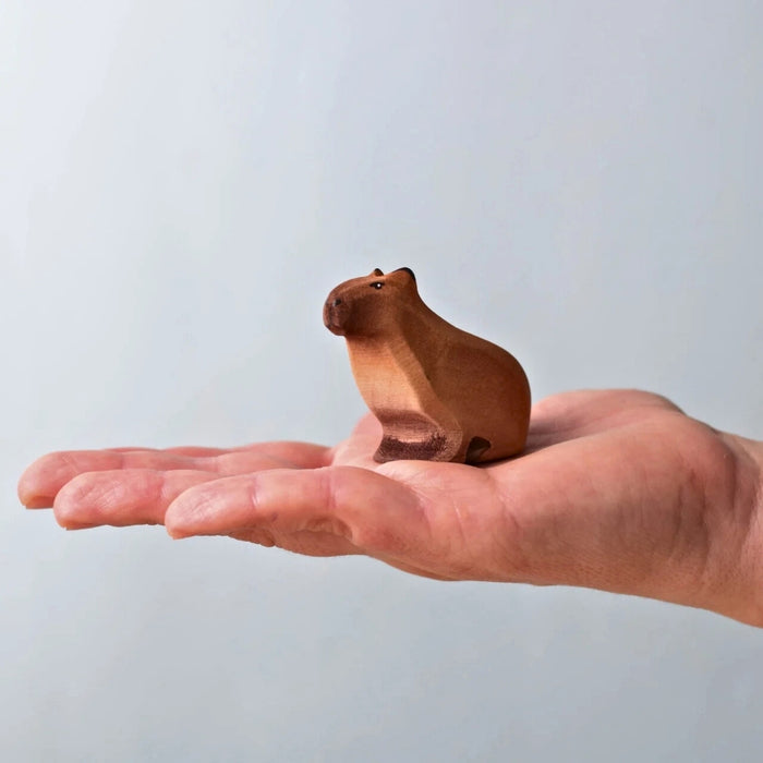 BumbuToys Wooden Animal - Capybara Sitting for Small World Play from Australia