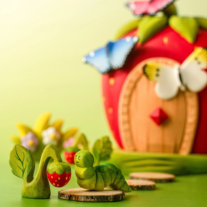 BumbuToys Wooden Animal - Caterpillar for Small World Play - Online, Australia
