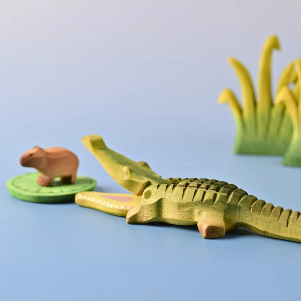 BumbuToys Wooden Animal - Crocodile for Small World Play from Australia