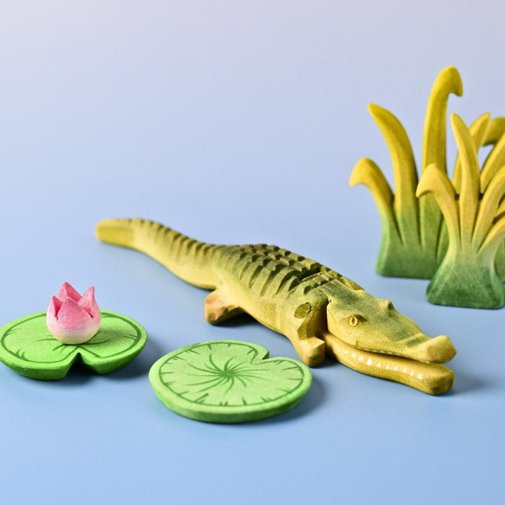 BumbuToys Wooden Animal - Crocodile for Small World Play from Australia