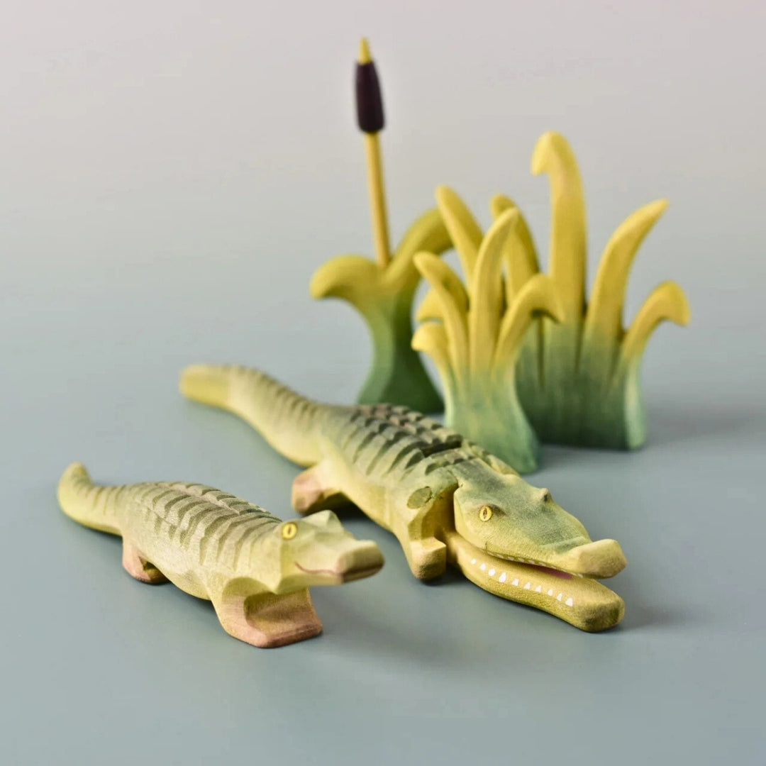 BumbuToys Wooden Animal - Crocodile Baby for Small World Play from Australia