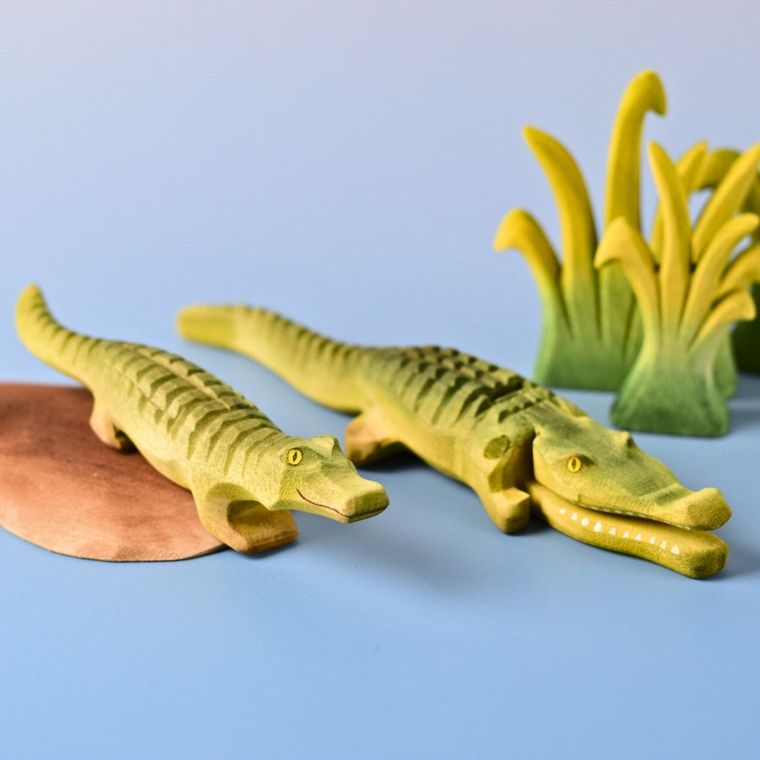 BumbuToys Wooden Animal - Crocodile Baby for Small World Play from Australia