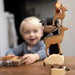 BumbuToys Handcrafted Wooden Animal Deer Doe from Australia in a small-world play setting