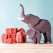 BumbuToys Handcrafted Wooden Animal Elephants Set of 2 from Australia