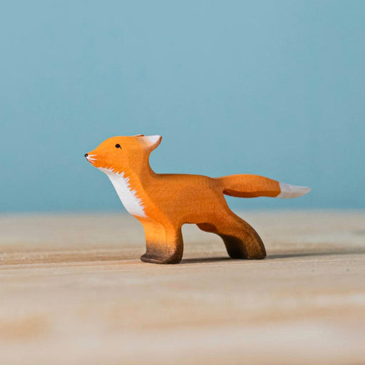 BumbuToys Handcrafted Wooden Animal Baby Fox Cub from Australia