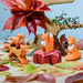 BumbuToys Handcrafted Wooden Animal Baby Fox Cub from Australia in a small-world play setting