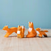 BumbuToys Handmade Wooden Animals Fox Family Set of 4 from Australia