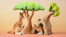 BumbuToys Wooden Animal - Kangaroo Young for Small World Play from Australia