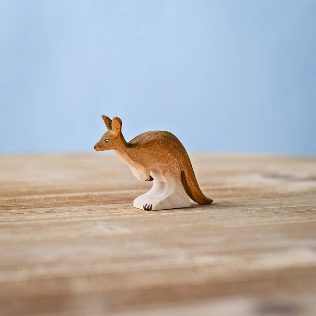 BumbuToys Wooden Animal - Kangaroo Young for Small World Play from Australia