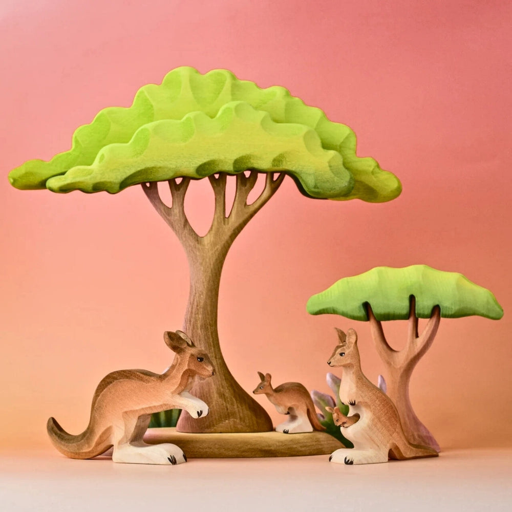 BumbuToys Wooden Animal - Kangaroos - Set of 2 for Small World Play from Australia