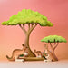 BumbuToys Wooden Animal - Kangaroos - Set of 2 for Small World Play from Australia
