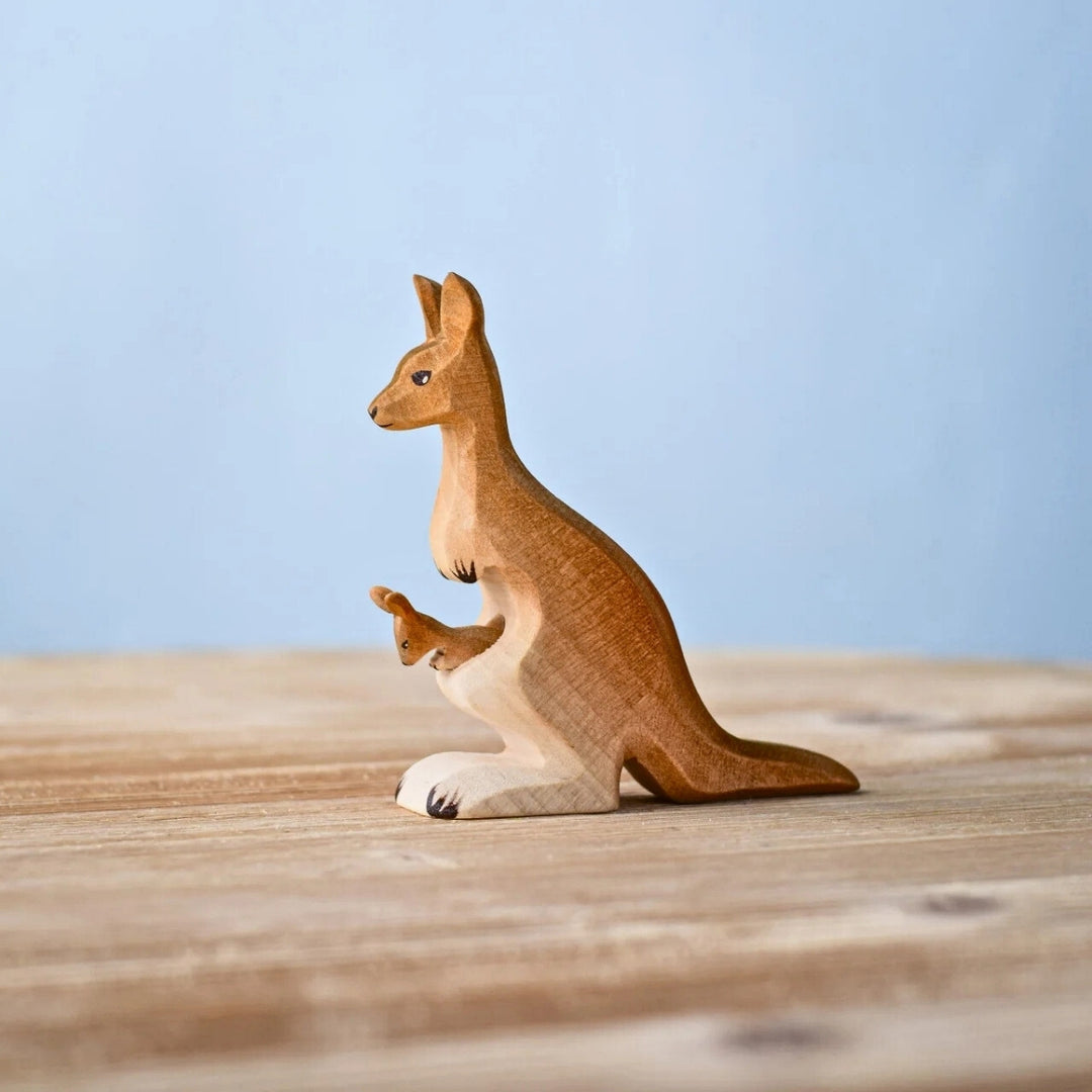 BumbuToys Wooden Animal - Kangaroos - Set of 2 for Small World Play from Australia