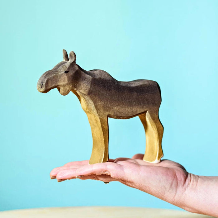 BumbuToys Handcrafted Wooden Animal Female Moose from Australia