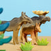 BumbuToys Handcrafted Wooden Animal Female Moose from Australia in a small-world play setting
