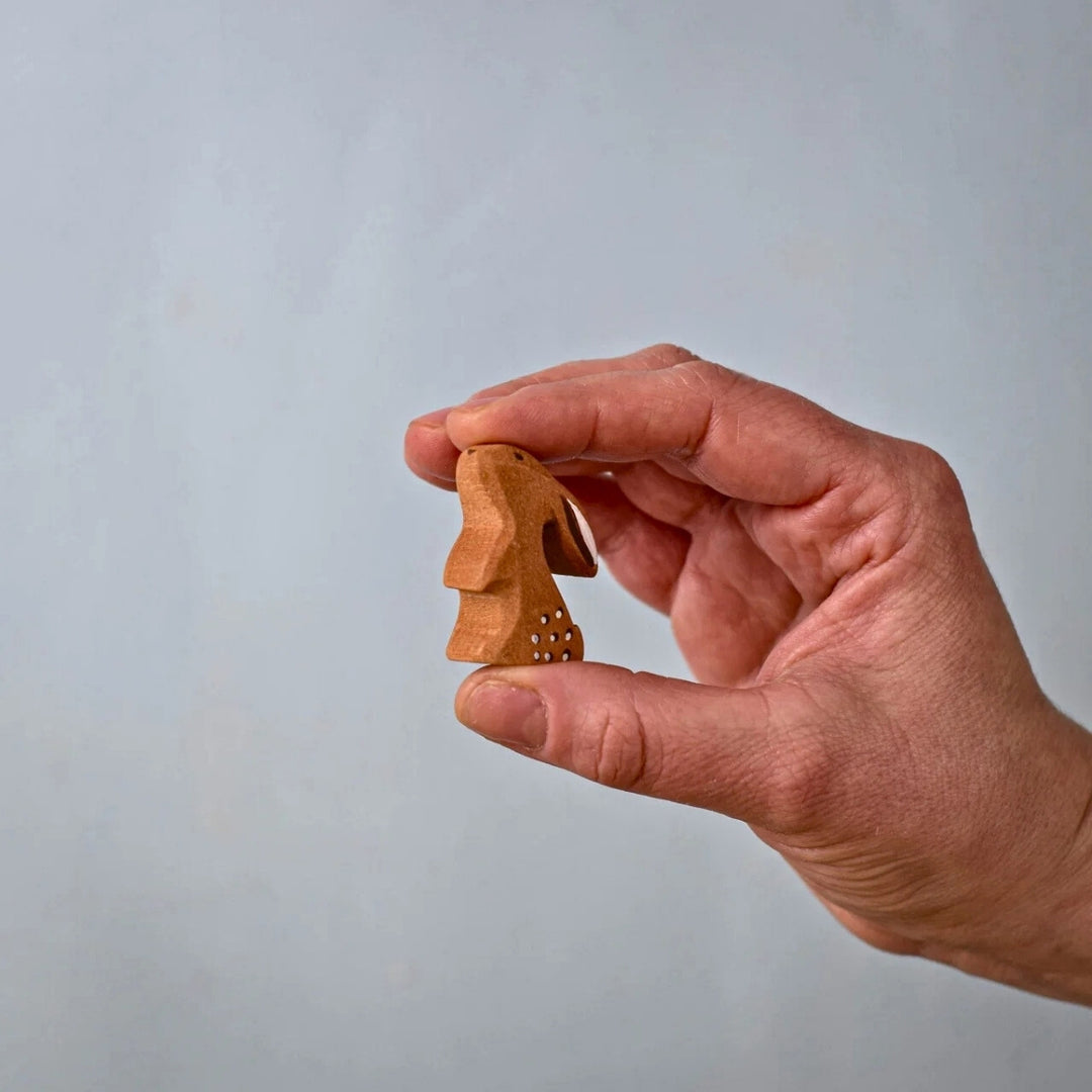 BumbuToys Wooden Animal - Rabbit Baby - Curious for Small World Play from Australia