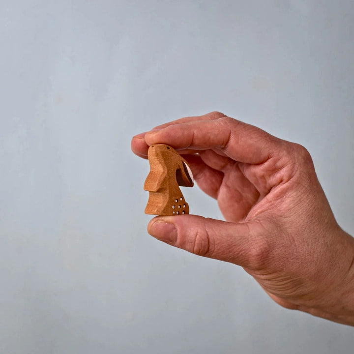 BumbuToys Wooden Animal - Rabbit Baby - Curious for Small World Play from Australia