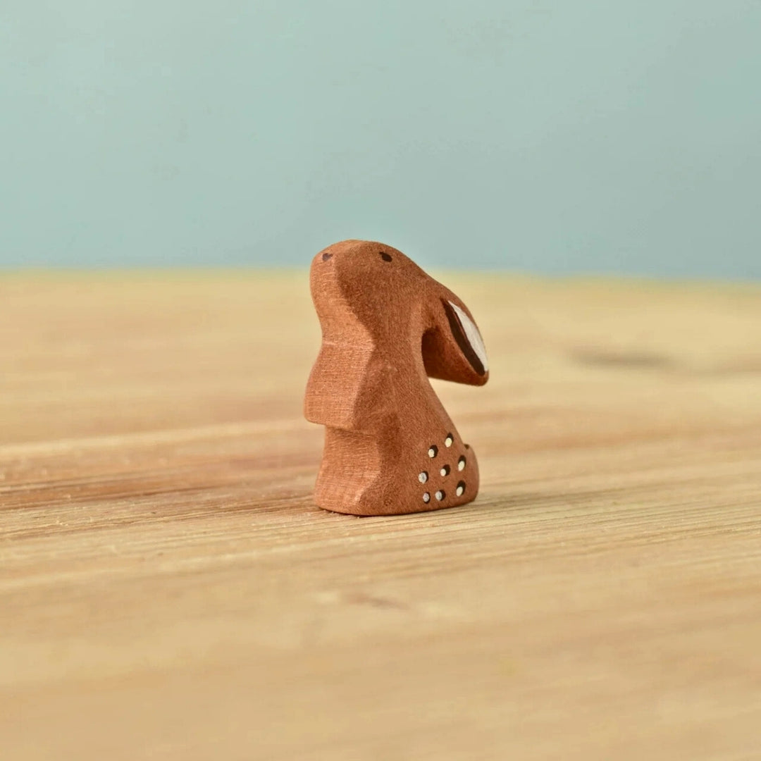 BumbuToys Wooden Animal - Rabbit Baby - Curious for Small World Play from Australia