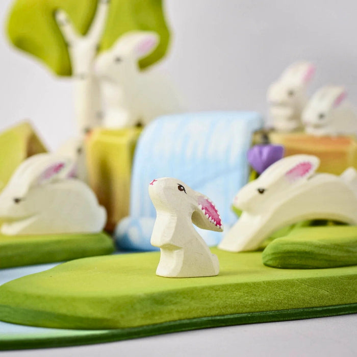 BumbuToys Wooden Animal - Rabbit Baby - Easter, Curious for Small World Play from Australia