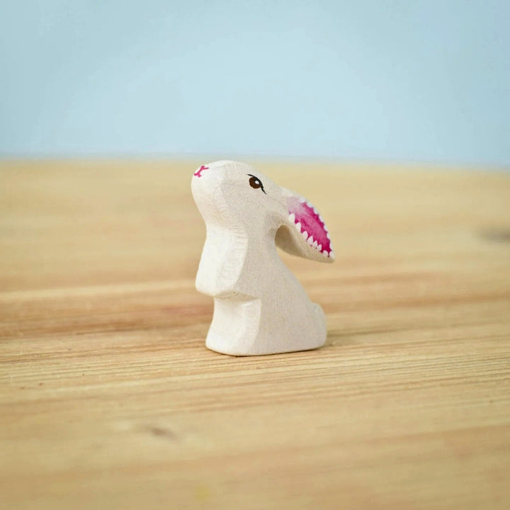 BumbuToys Wooden Animal - Rabbit Baby - Easter, Curious for Small World Play from Australia