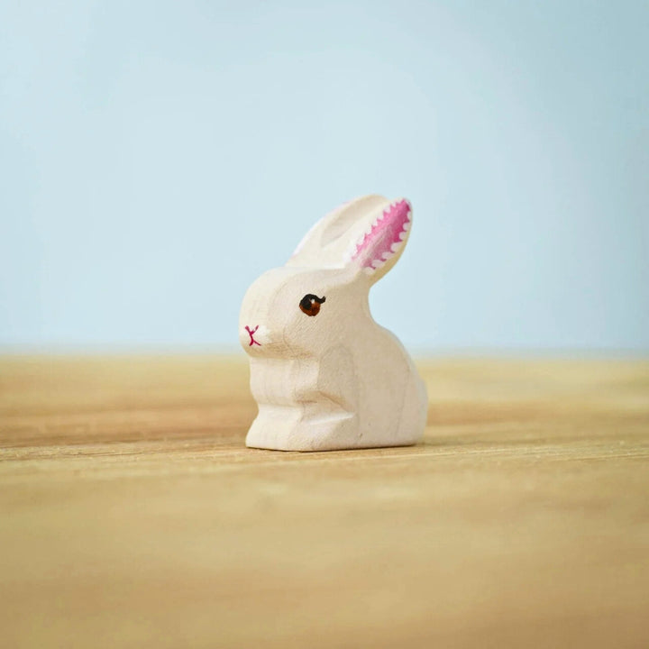 BumbuToys Wooden Animal - Rabbit Baby - Easter, Sitting for Small World Play from Australia