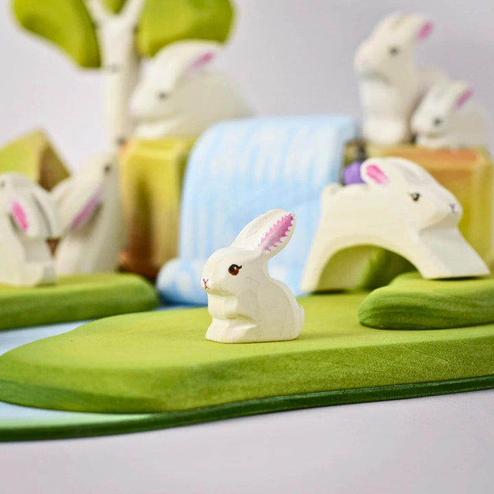 BumbuToys Wooden Animal - Rabbit Baby - Easter, Sitting for Small World Play from Australia
