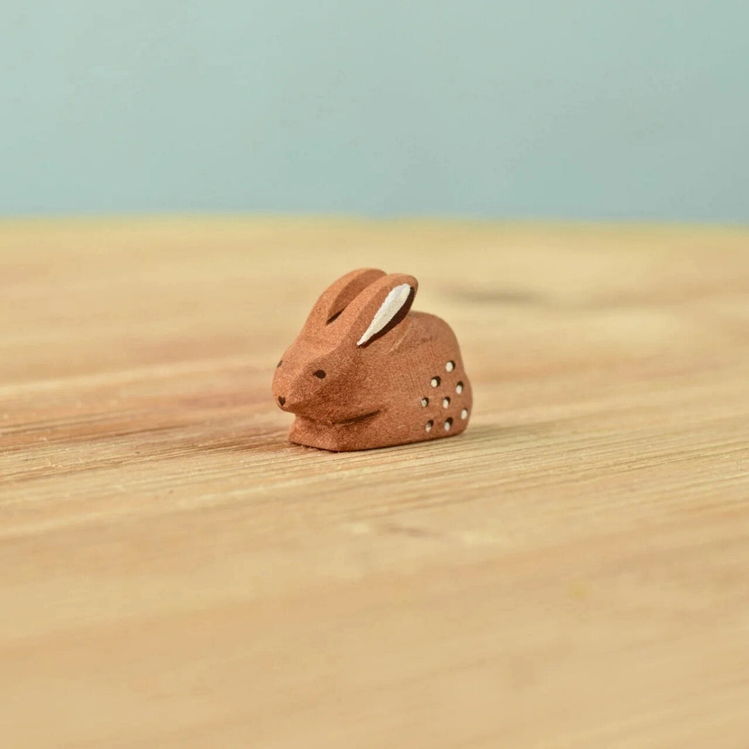 BumbuToys Wooden Animal - Rabbit Baby - Perching for Small World Play from Australia