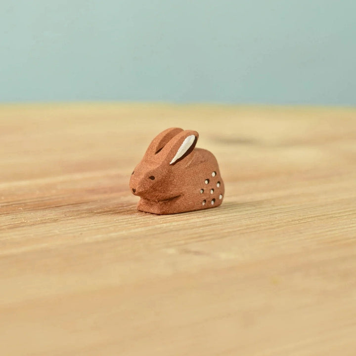 BumbuToys Wooden Animal - Rabbit Baby - Perching for Small World Play from Australia