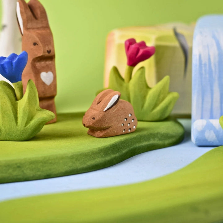 BumbuToys Wooden Animal - Rabbit Baby - Perching for Small World Play from Australia