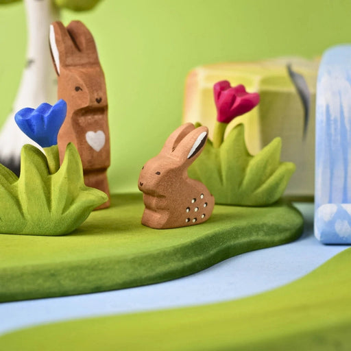 BumbuToys Wooden Animal - Rabbit Baby - Sitting for Small World Play from Australia